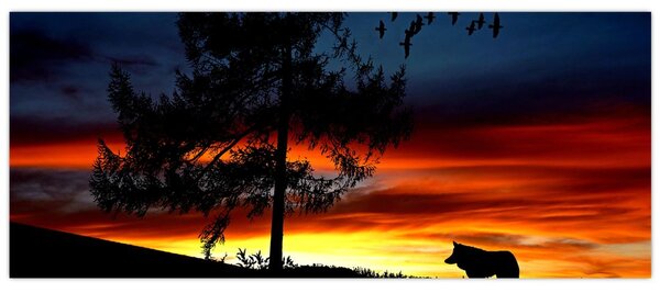 Tablou - Silueta unui lup (120x50 cm)