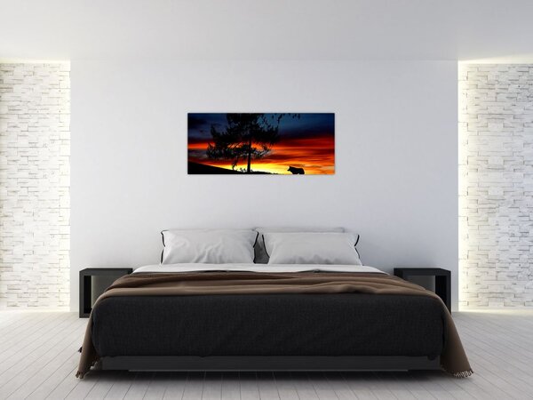 Tablou - Silueta unui lup (120x50 cm)