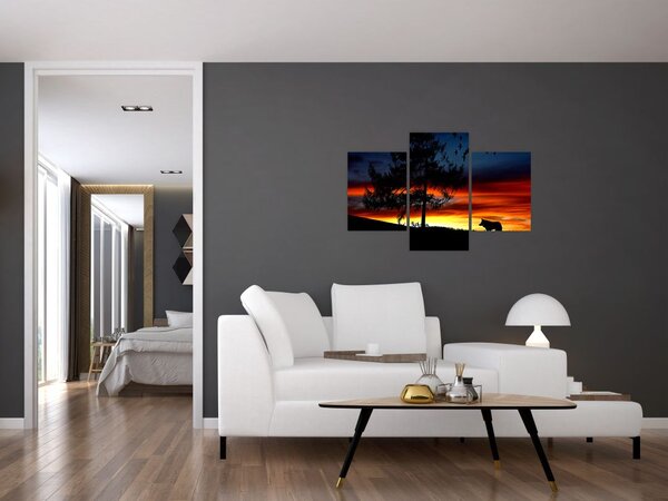 Tablou - Silueta unui lup (90x60 cm)