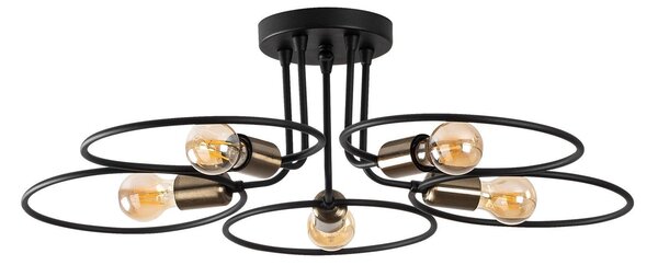 Lustra Wave Chandelier, Negru, 73x73x22 cm