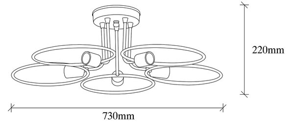 Lustra Wave Chandelier, Negru, 73x73x22 cm
