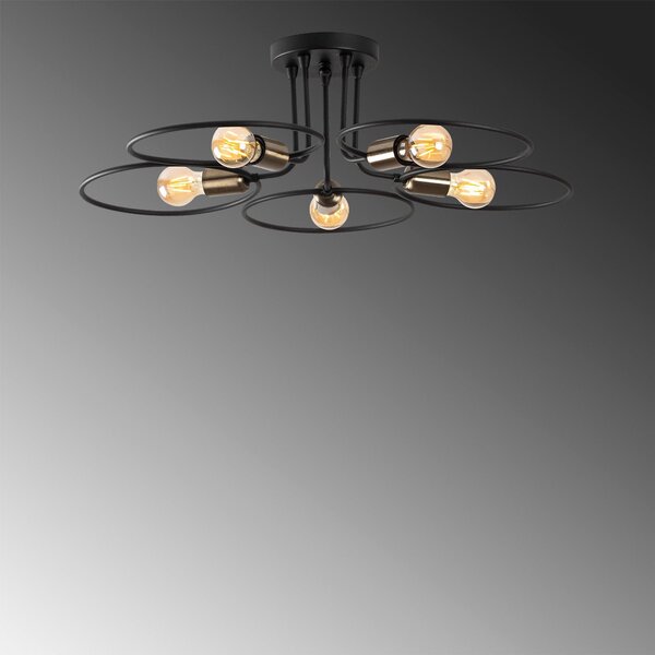 Lustra Wave Chandelier, Negru, 73x73x22 cm