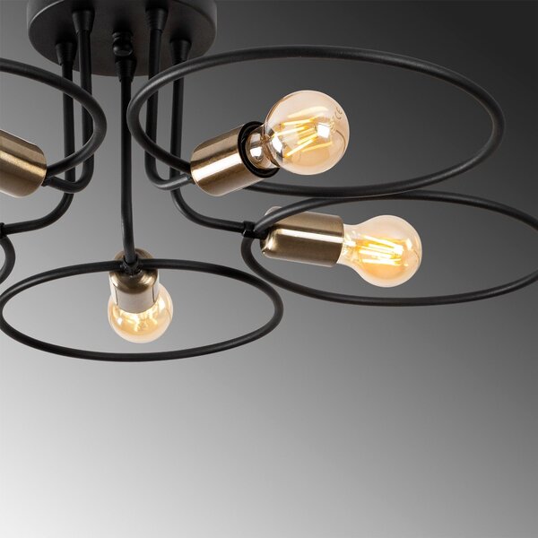 Lustra Wave Chandelier, Negru, 73x73x22 cm