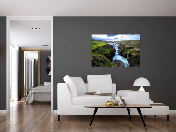 Tablou - Cascada intre stânci (90x60 cm)
