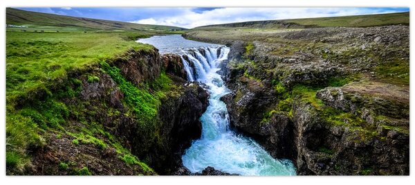Tablou - Cascada intre stânci (120x50 cm)
