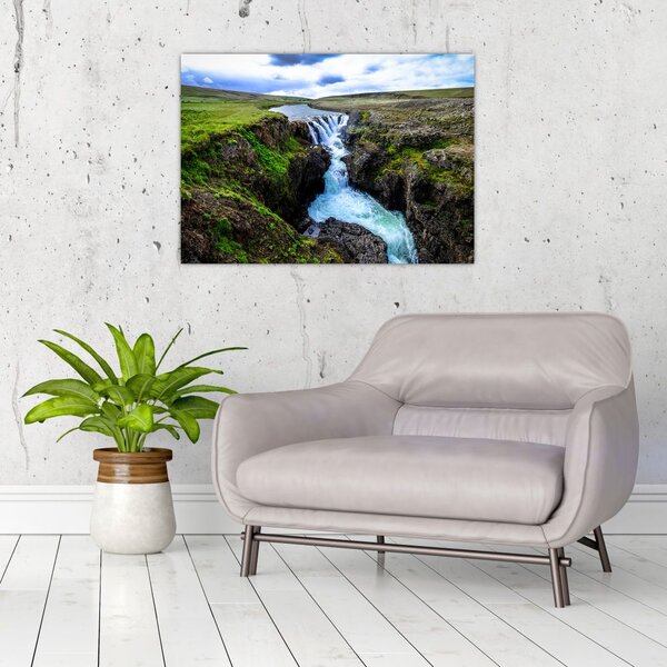 Tablou - Cascada intre stânci (70x50 cm)