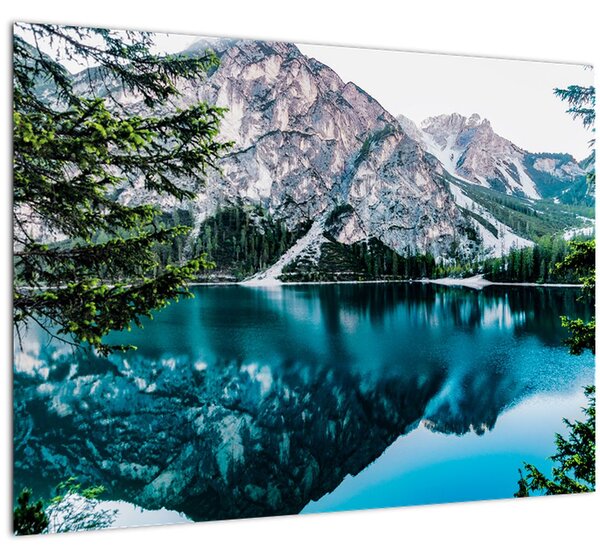 Tablou - Lac în Alpi (70x50 cm)