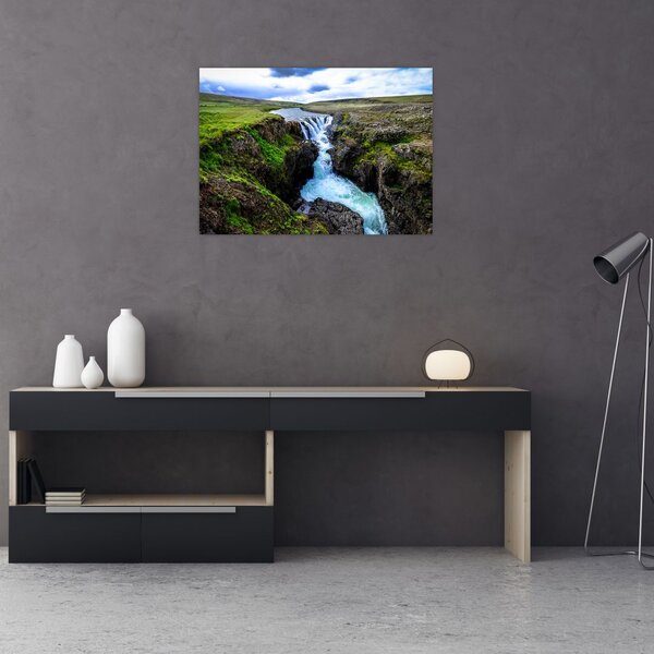 Tablou - Cascada intre stânci (70x50 cm)