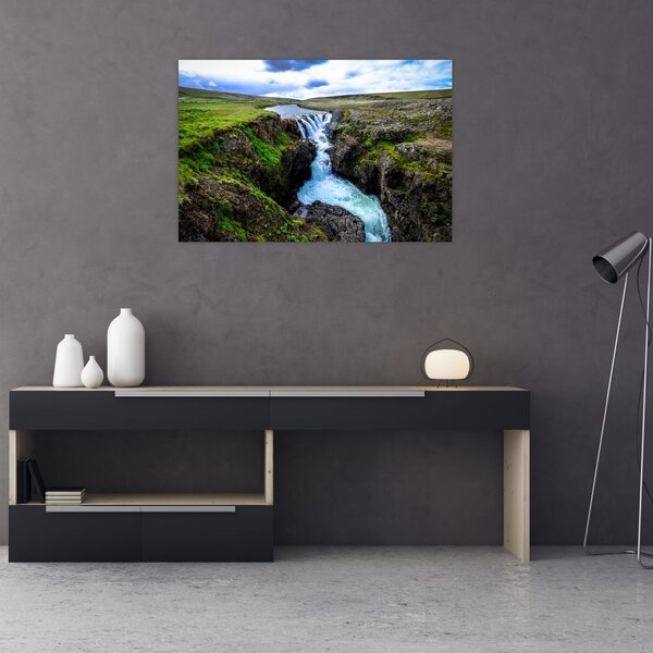 Tablou - Cascada intre stânci (90x60 cm)