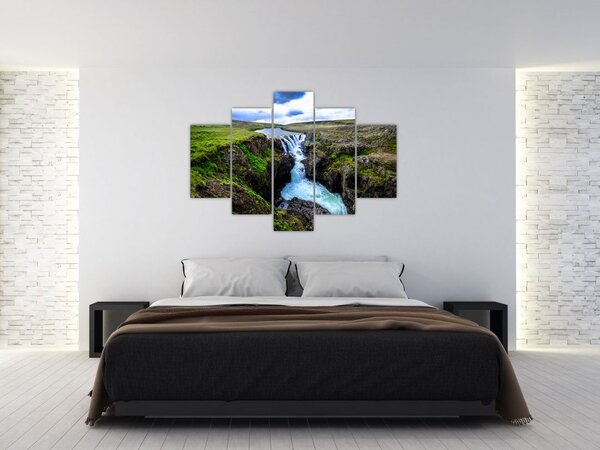 Tablou - Cascada intre stânci (150x105 cm)