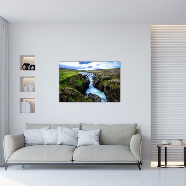 Tablou - Cascada intre stânci (90x60 cm)