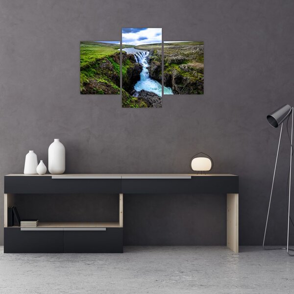 Tablou - Cascada intre stânci (90x60 cm)