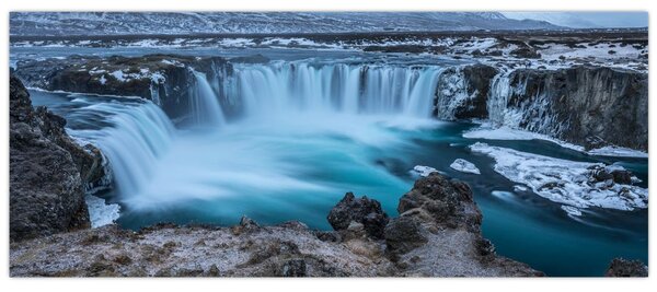 Tablou - Priveliște la cascade (120x50 cm)