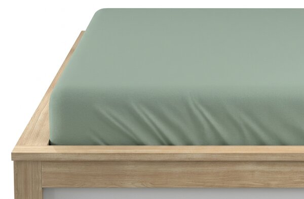 Cearsaf Jersey cu lycra verde menta inchisa 90 x 200 cm