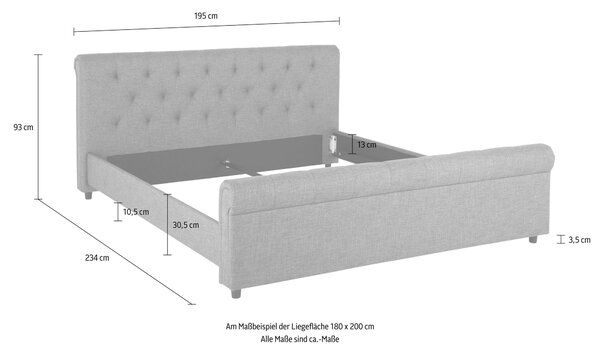 Pat tapitat Goronna gri 180/200 cm