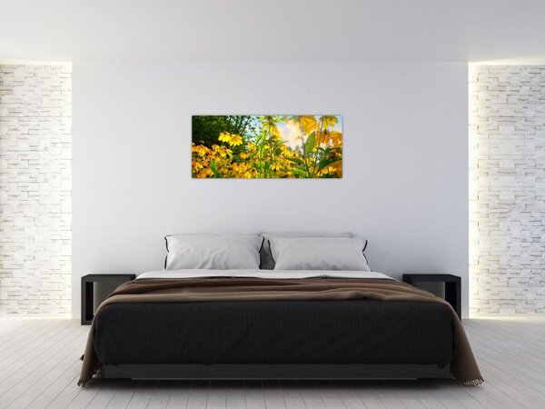 Tablou - Flori galbene (120x50 cm)