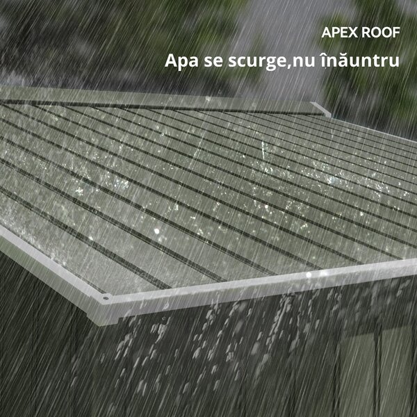Outsunny Magazie Spațioasă pentru Grădină cu Uși Glisante și Ventilație, Structură din Oțel Durabil, 277x195x192 cm, Verde | Aosom Romania