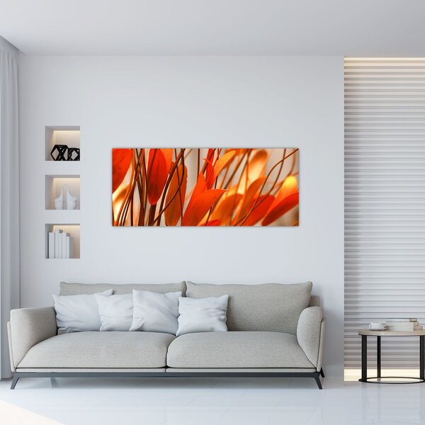 Tablou - Frunze înflorite (120x50 cm)