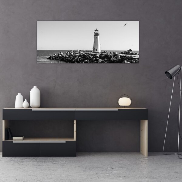 Tablou - Far de pe coastă, Santa Cruz, California (120x50 cm)