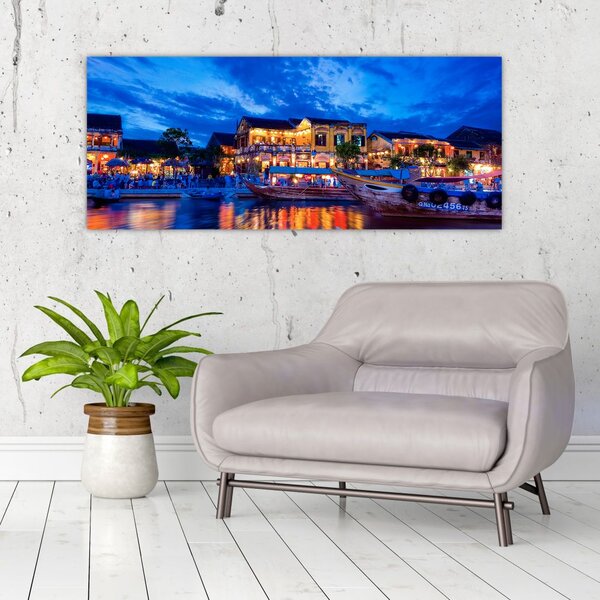 Tablou - Orașul de noapte Hoi An, Vietnam (120x50 cm)
