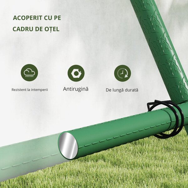 Outsunny Sera de gradina, cadru din otel, PVC, Verde si transparent 250x100x80cm | Aosom Romania