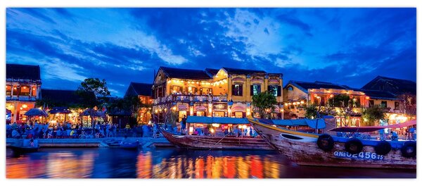 Tablou - Orașul de noapte Hoi An, Vietnam (120x50 cm)