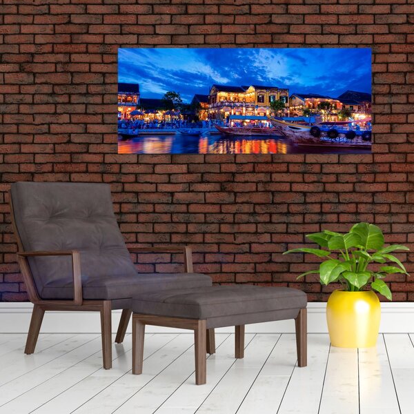 Tablou - Orașul de noapte Hoi An, Vietnam (120x50 cm)