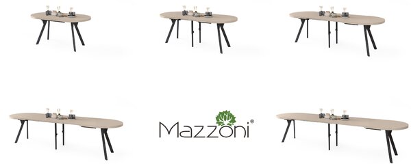 Mazzoni Masă ovală extensibilă EXPANSO Cașmir / picioare negre