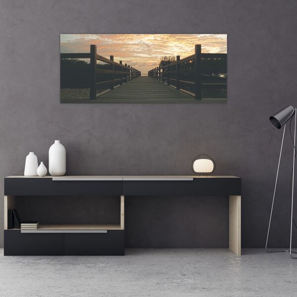Tablou - Ponton de lemn, lac (120x50 cm)