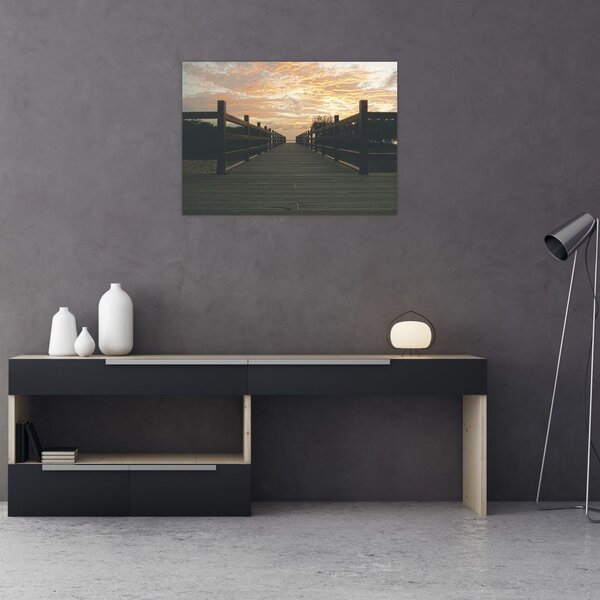 Tablou - Ponton de lemn, lac (70x50 cm)