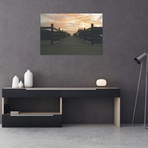 Tablou - Ponton de lemn, lac (90x60 cm)
