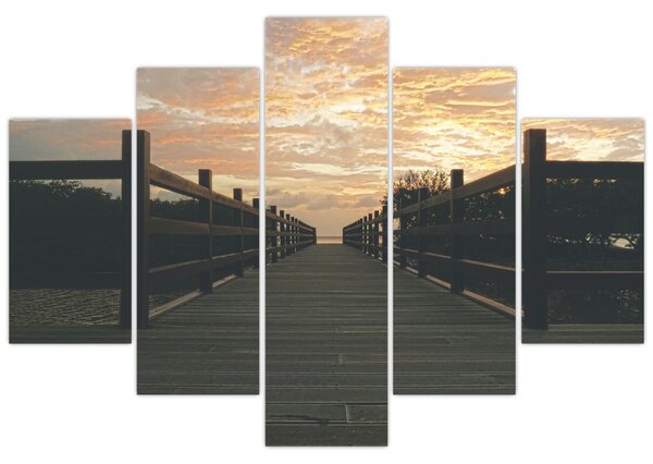 Tablou - Ponton de lemn, lac (150x105 cm)