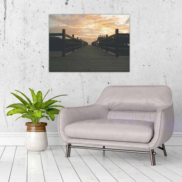 Tablou - Ponton de lemn, lac (70x50 cm)