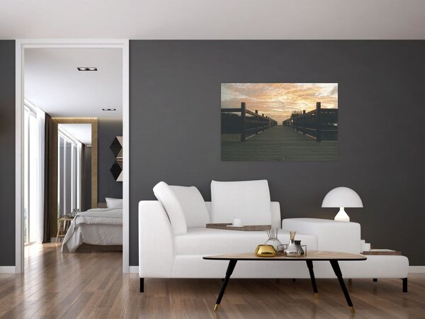 Tablou - Ponton de lemn, lac (90x60 cm)