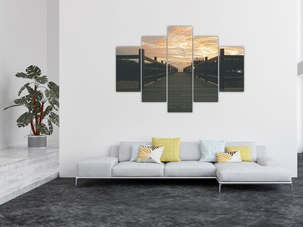 Tablou - Ponton de lemn, lac (150x105 cm)