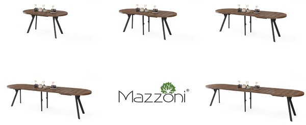 Mazzoni Masă ovală extensibilă EXPANSO Stejar Maro / picioare negre