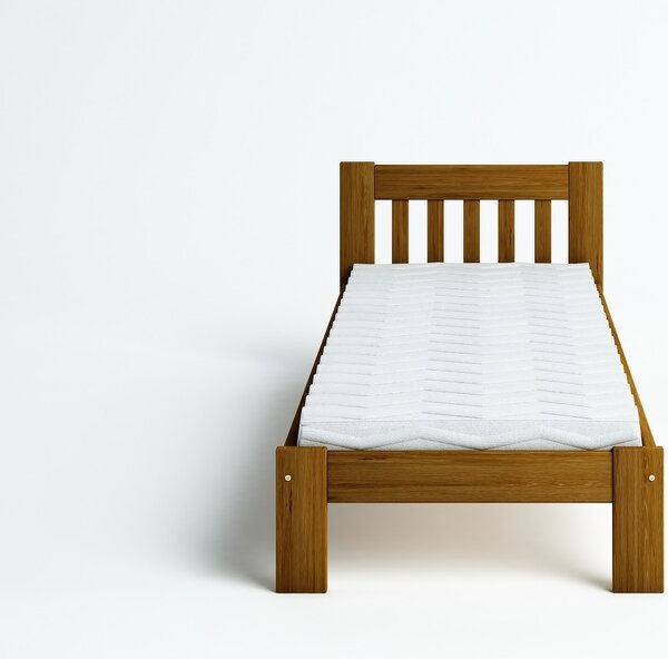 Pat din lemn de pin Aurora - Culoarea Stejar 90x200 Stejar