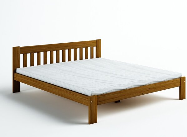 Pat din lemn de pin Aurora - Culoarea Stejar 90x200 Stejar