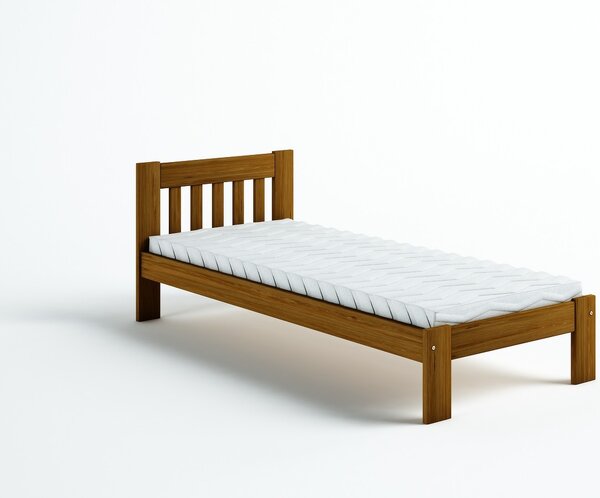 Pat din lemn de pin Aurora - Culoarea Stejar 90x200 Stejar