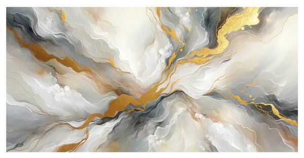 Tablou abstract energie aurie