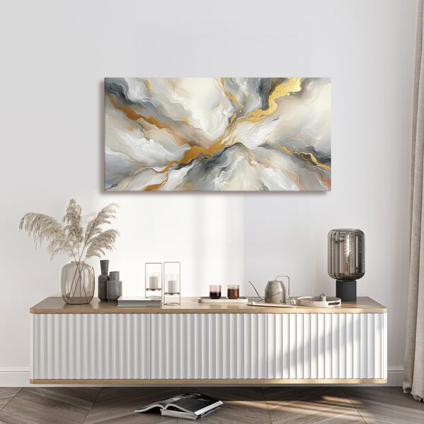 Tablou abstract energie aurie
