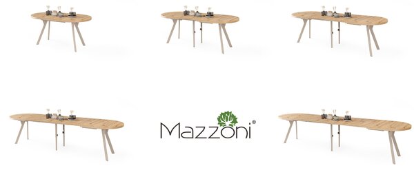 Mazzoni Masă ovală extensibilă EXPANSO Stejar Artisan / picioare cașmir