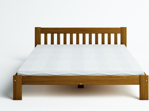 Pat din lemn de pin Aurora - Culoarea Stejar 90x200 Stejar
