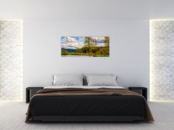 Tablou - Barcă pe lac (120x50 cm)