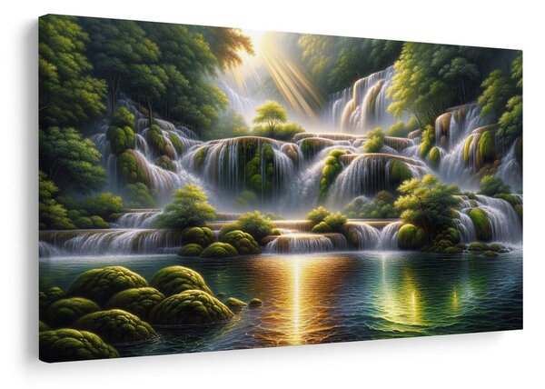 Tablou cascadă în pădure tropicală