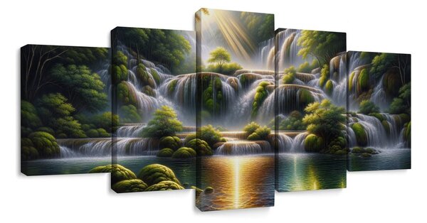Tablou 5-piese cascade sclipitoare