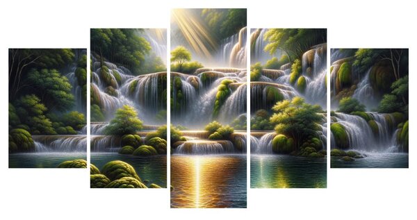 Tablou 5-piese cascade sclipitoare