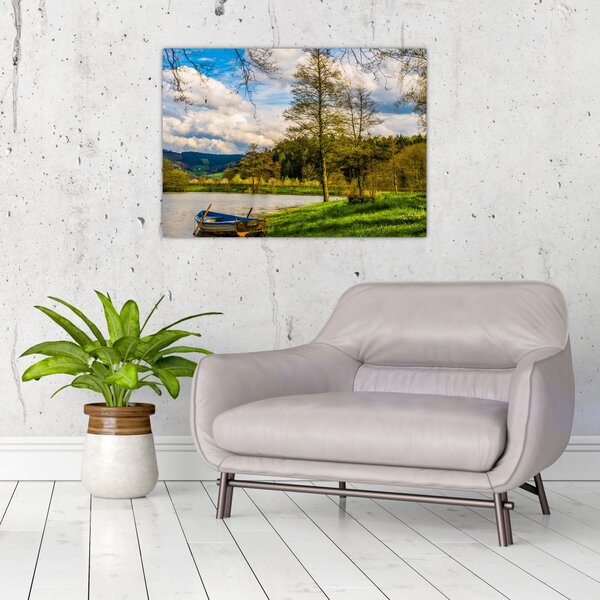 Tablou - Barcă pe lac (70x50 cm)