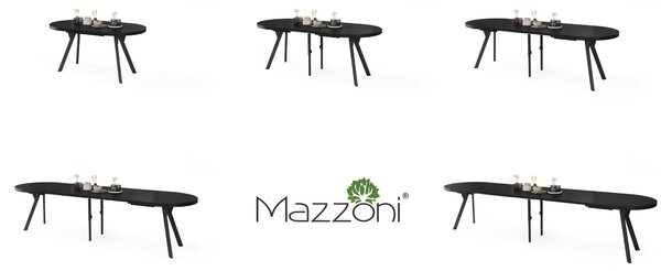 Mazzoni Masă ovală extensibilă EXPANSO Negru Mat