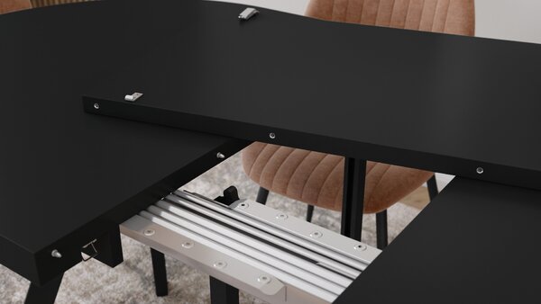 Mazzoni Masă ovală extensibilă EXPANSO Negru Mat